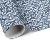 Brautparty Blue Tiles Geschenkpapier (Rolleneckpunkt)