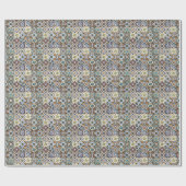 Brautparty Blue Tiles Geschenkpapier (Flach)