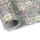 Brautparty Blue Tiles Geschenkpapier (Rolleneckpunkt)