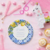 Brautparty "Blue Tiles" Pappteller (Party)