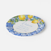 Brautparty "Blue Tiles" Pappteller (Schrägansicht)