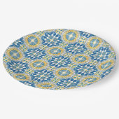 Brautparty Blue Tiles Pappteller (Schrägansicht)