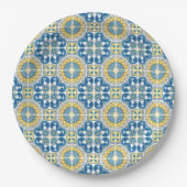 Brautparty Blue Tiles Pappteller (Vorderseite)