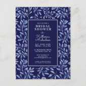 Brautparty | Blue Watercolor Garden Postcard Postkarte (Vorderseite)