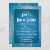 Brautparty "Blue & White Ice Winter Wonderland" Einladung (Vorne/Hinten)