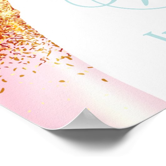 Brautparty Blue Willkommen Poster (Ecke)