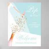 Brautparty Blue Willkommen Poster (Vorne)