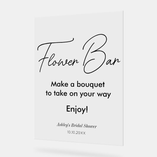 Brautparty Blume Bar Elegante Acrylschild (Winkel)