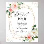 Brautparty Blume Bar Signieren Rosa Blüte Poster (Vorne)