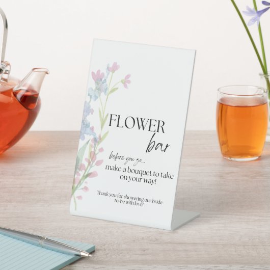 Brautparty Blume Bar Sockelschild (In SItu)