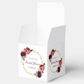 Brautparty Blume bordeauxrot geometrisch Geschenkschachtel (Geöffnet)