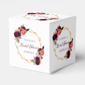 Brautparty Blume bordeauxrot geometrisch Geschenkschachtel (Rückseite)