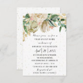 Brautparty Blume Brunch Greenery White Confett Einladung (Vorne/Hinten)