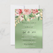 Brautparty Blume Brunch Grün Pink Gold Einladung (Vorderseite)