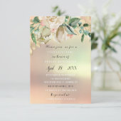 Brautparty Blume Brunch Grüne Elfenbeingold Einladung (Stehend Vorderseite)