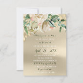 Brautparty Blume Brunch Ivory Green Gold Rose Einladung (Vorderseite)