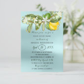 Brautparty Blume Brunch Lemon Green Gold Einladung (Stehend Vorderseite)