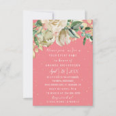 Brautparty Blume Brunch Mint Rosa Confetti Einladung (Vorderseite)