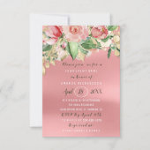 Brautparty Blume Brunch Minze Aquarell Rose Einladung (Vorderseite)