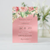Brautparty Blume Brunch Minze Aquarell Rose Einladung (Stehend Vorderseite)