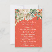 Brautparty Blume Brunch Minze Korallenwasser Einladung (Vorderseite)