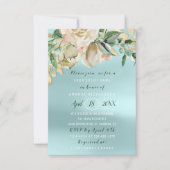 Brautparty Blume Brunch Minze Rose Blau Einladung (Vorderseite)