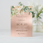 Brautparty Blume Brunch Minze Rose Blush Haut Einladung (Stehend Vorderseite)