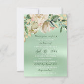 Brautparty Blume Brunch Minze Wasserfarbe Gold Einladung (Vorderseite)