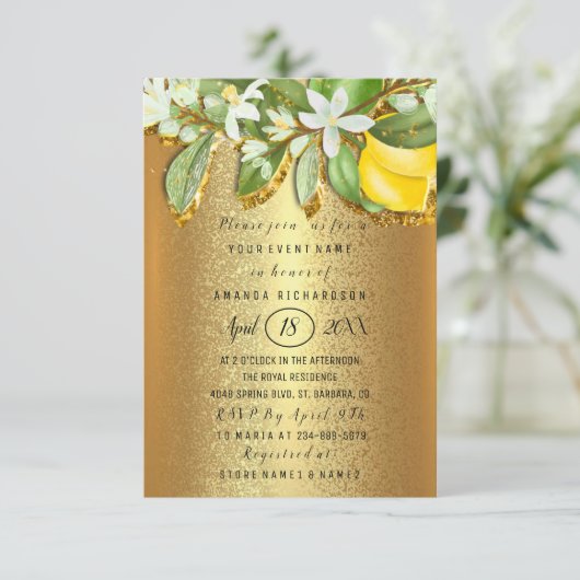 Brautparty Blume Brunch Olivenweg Einladung (Stehend Vorderseite)