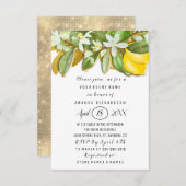 Brautparty Blume Brunch Zitronenbaum Weiß Einladung (Vorne/Hinten)