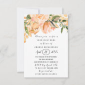 Brautparty Blume Coral Gold Glitzer Dots Einladung (Vorderseite)