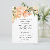 Brautparty Blume Coral Gold Glitzer Dots Einladung (Stehend Vorderseite)