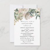 Brautparty Blume Grünpflanzen Gold Glitzer Punkte Einladung (Vorderseite)