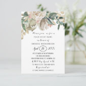 Brautparty Blume Grünpflanzen Gold Glitzer Punkte Einladung (Stehend Vorderseite)
