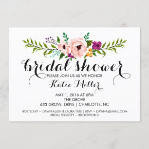 Brautparty Blume Krone II Einladung