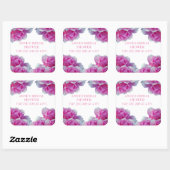 Brautparty Blume Magie Quadratischer Aufkleber (Blatt)