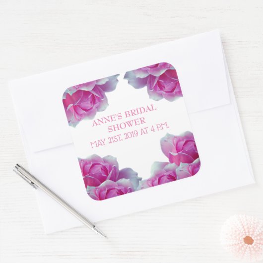 Brautparty Blume Magie Quadratischer Aufkleber (Umschlag)