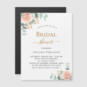 Brautparty Blumen Rose Gold Grün Luxus Magneteinladung (Vorne/Hinten)