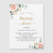 Brautparty Blumen Rose Gold Grün Luxus Magneteinladung (Vorderseite)