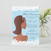 Brautparty Blumenblauer Einladung (Stehend Vorderseite)