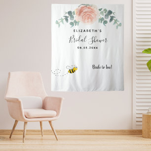 Brautparty Blumenblume Rose Goldblüte zu Biene Wandteppich