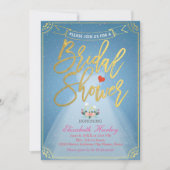 Brautparty Blumenbraun Kleid Diamond Ring Blau Einladung (Vorderseite)