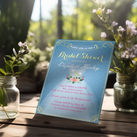 Brautparty Blumenbraun Kleid Diamond Ring Blau Einladung