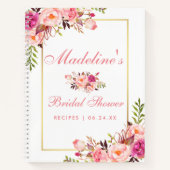 Brautparty Blumenrosa Rosa Rezept Notizblock (Vorderseite)