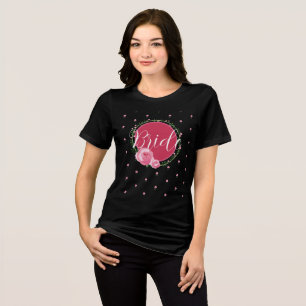 Brautparty Blumenschwarze Tshirts für Bride
