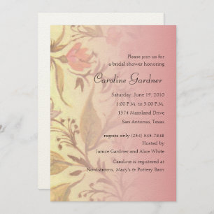 Brautparty Blumenstrauß Rose Rosa Einladung