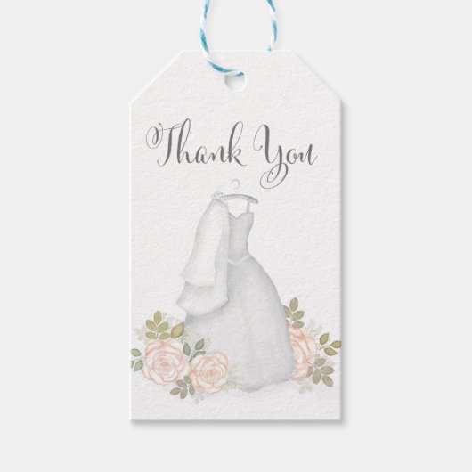 Brautparty Blush Aquarellfarben Vielen Dank Geschenkanhänger (Vorderseite)