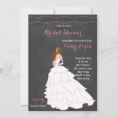 Brautparty Blush Chalkboard Einladung (Vorderseite)