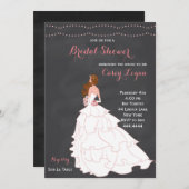 Brautparty Blush Chalkboard Einladung (Vorne/Hinten)