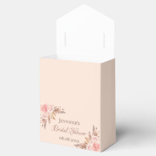 Brautparty blush Pampas Gras Blumendanken Geschenkschachtel (Geöffnet)